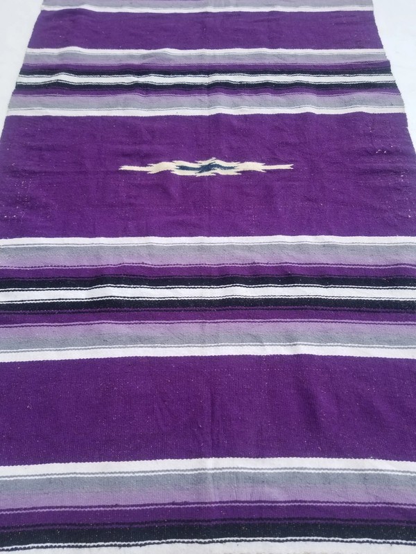 Vintage Traditional Handmade Mexican Saltillo Wool Multi Kilim 6.6x4.3ft gallery