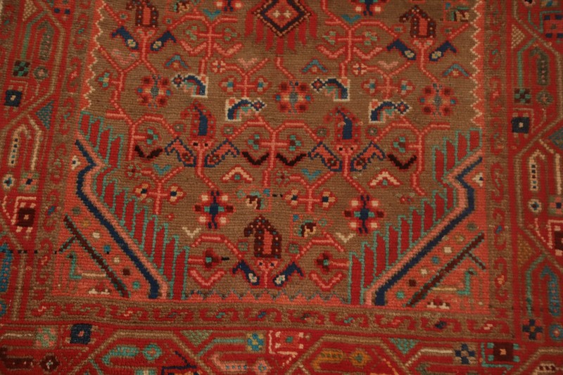 Geometric Brown/ Orange Traditional Narrow/ 10 ft Runner Handmade Rug 3x10 gallery