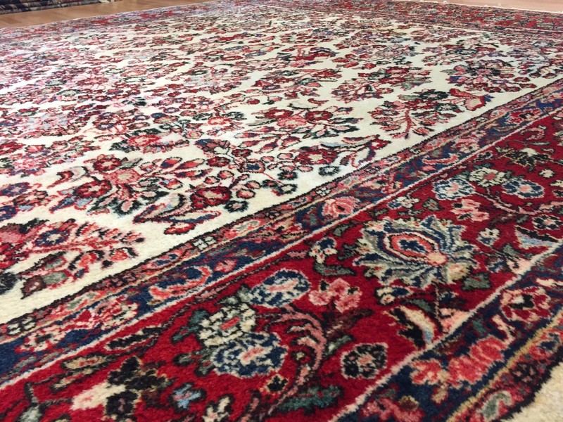 Gorgeous Ghissabad - 1940s Antique Oriental Rug - Floral Carpet - 8.9 x 11.10 ft gallery