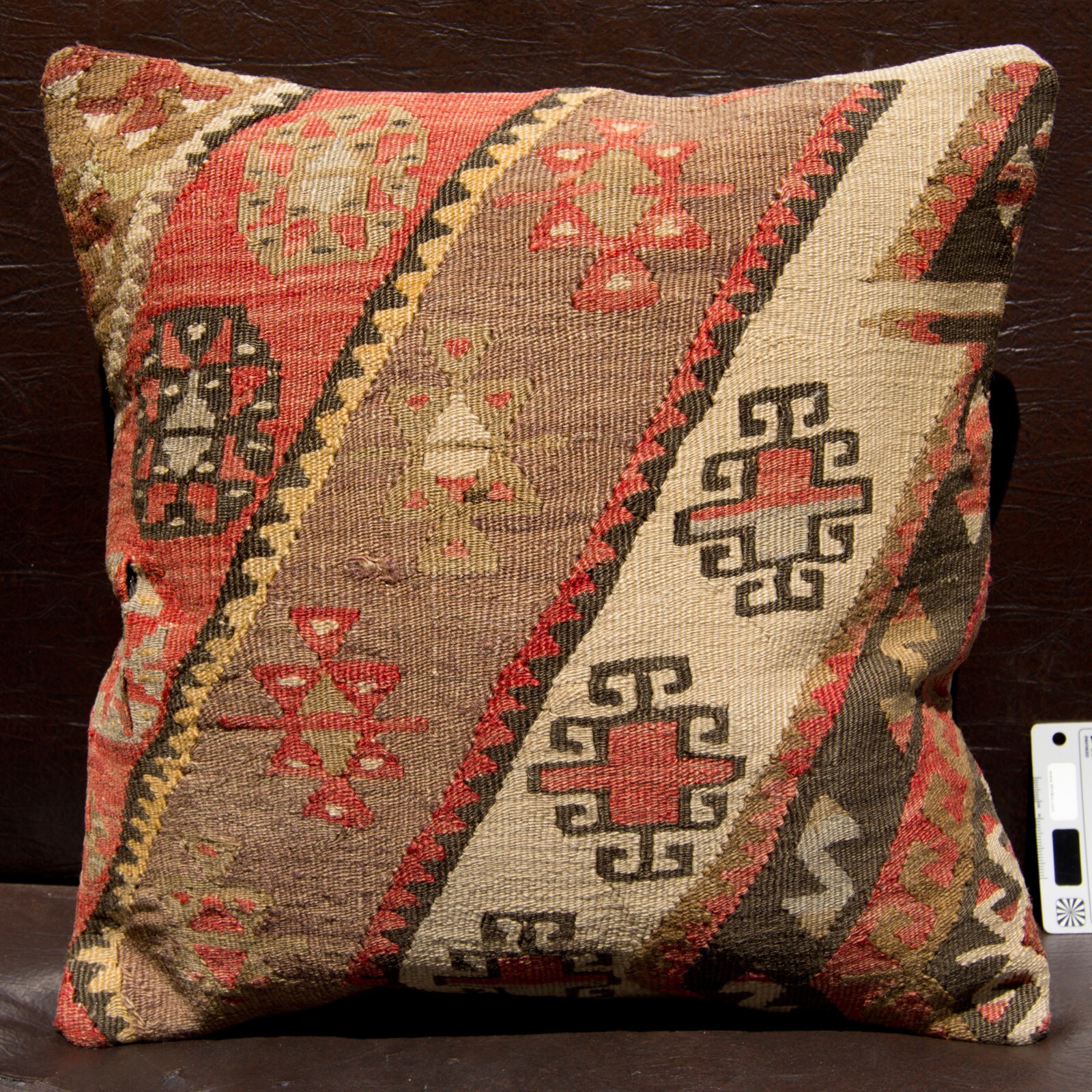 16"x16" 40x40 Hand Woven Turkish Anatolia Kilim Rug Vintage Pillow Cover Cushion gallery