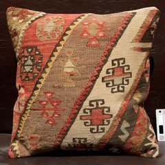 16″x16″ 40×40 Hand Woven Turkish Anatolia Kilim Rug Vintage Pillow Cover Cushion