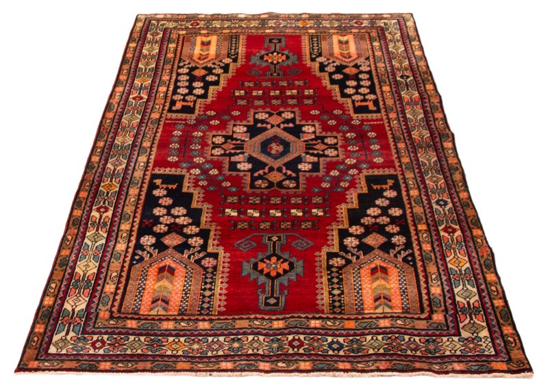 Vintage Traditional Hand-Knotted Area Rug 4'9" x 8'3" Oriental Wool Carpet gallery