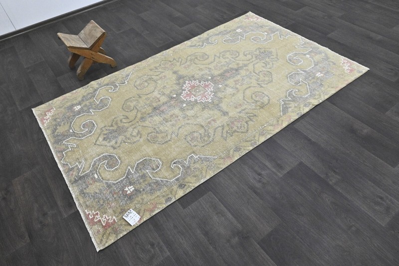 Oushak Turkish Vintage Rug 4x7 Kilim Rug Anatolian Handmade Boho Decor BEIGE gallery