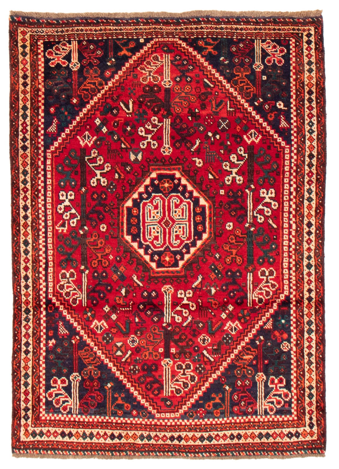 Vintage 4'1" x 5'10" Traditional Hand Knotted Vegetable Dye Wool Area Rug gallery