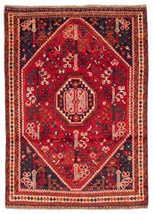 Vintage 4’1″ x 5’10” Traditional Hand Knotted Vegetable Dye Wool Area Rug