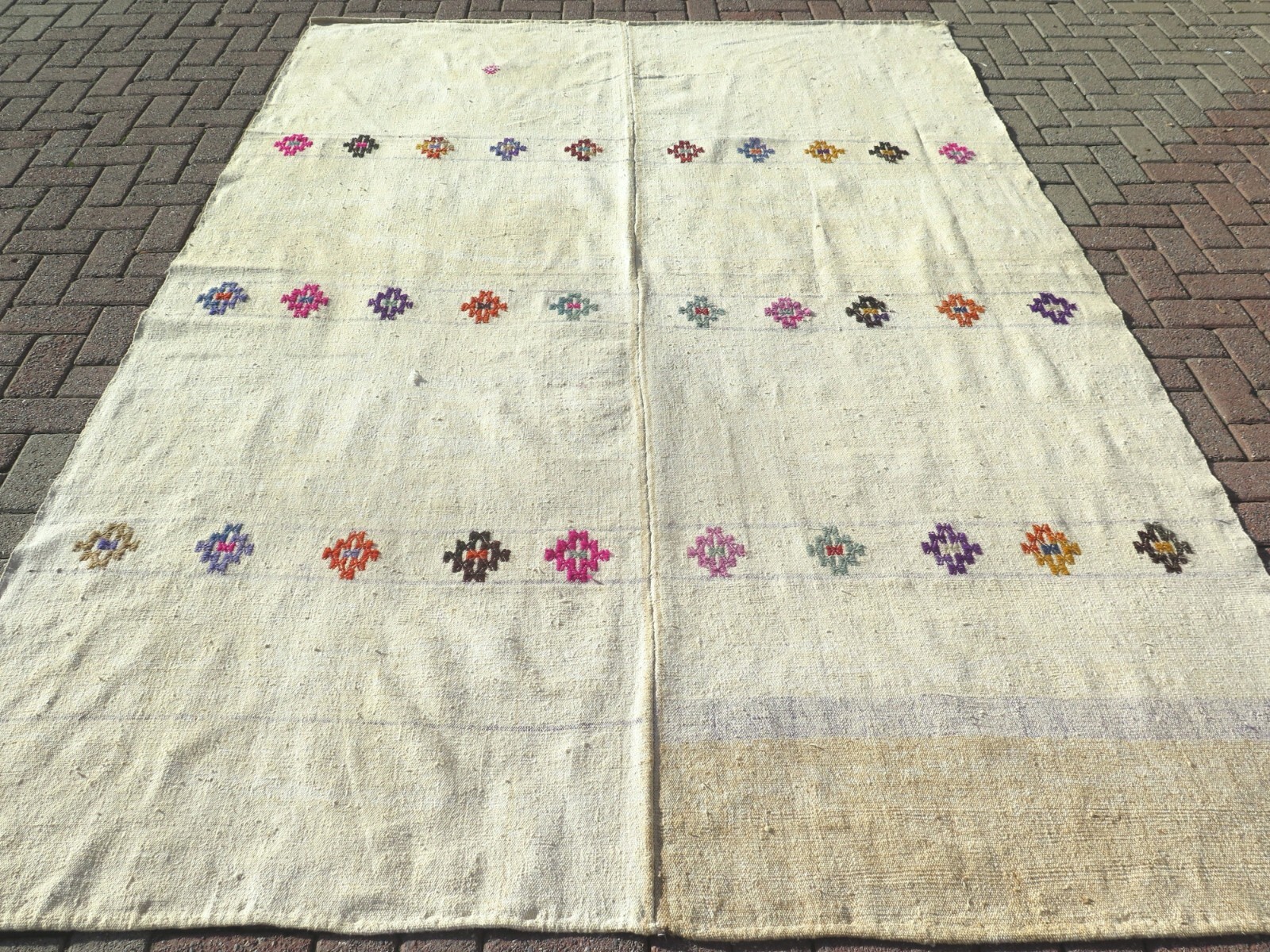Vintage Turkish Kilim, Area Rugs, Modern Rug Carpet Floor Kelim Rugs 80"x111" gallery