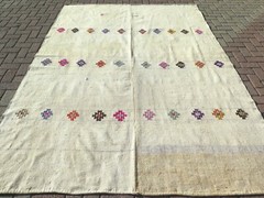 Vintage Turkish Kilim, Area Rugs, Modern Rug Carpet Floor Kelim Rugs 80″x111″
