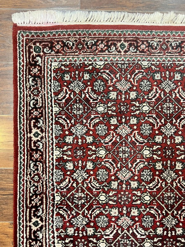 Oriental Runner Rug 2.7 x 8 Wool Handmade Vintage Hallway Carpet Red Black Mahi gallery