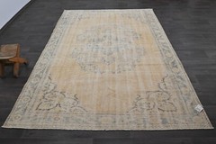Oushak Turkish Vintage Rug 6×9 Kilim Rug Anatolian Handmade Boho Decor ORANGE