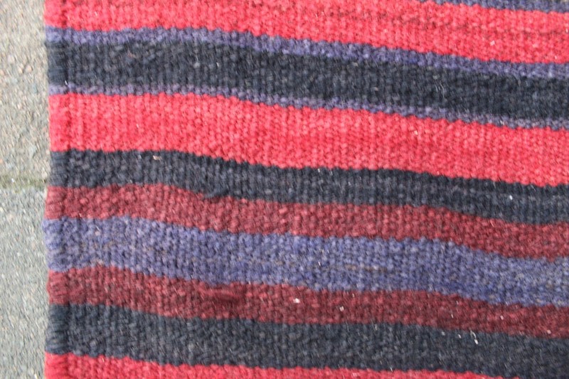 Kilim Vintage Traditional Hand Made Oriental Red Black Wool Kilim 88x113cm gallery