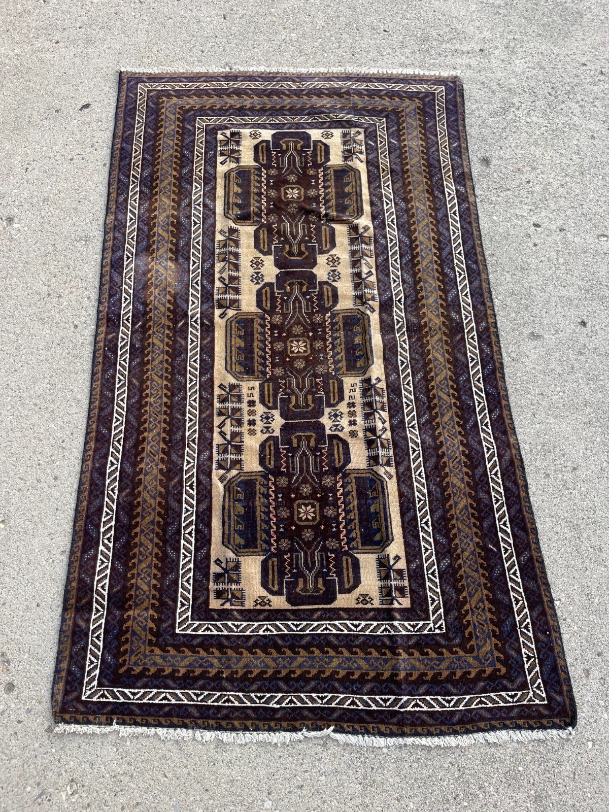 Vintage Hand Knotted Wool Area Rug 3'8 X 6'4 gallery