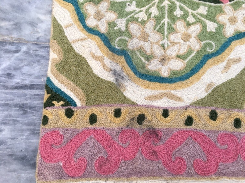 Vintage French Aubusson Style Area Rug Handmade Chain Stitch Wool Carpet 2x3 ft gallery