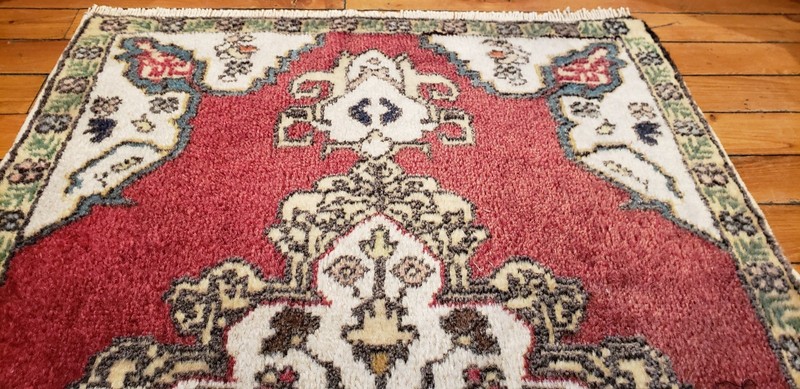 Beautiful Vintage 1940-1950's Wool Pile, Henna Dye,Tribal Rug 1’8”x 3’2” gallery
