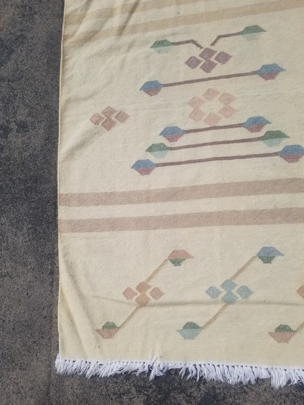 Vintage Traditional Handmade Beautiful Turkish Kilim Floor Rug Carpet 144x95 cm gallery