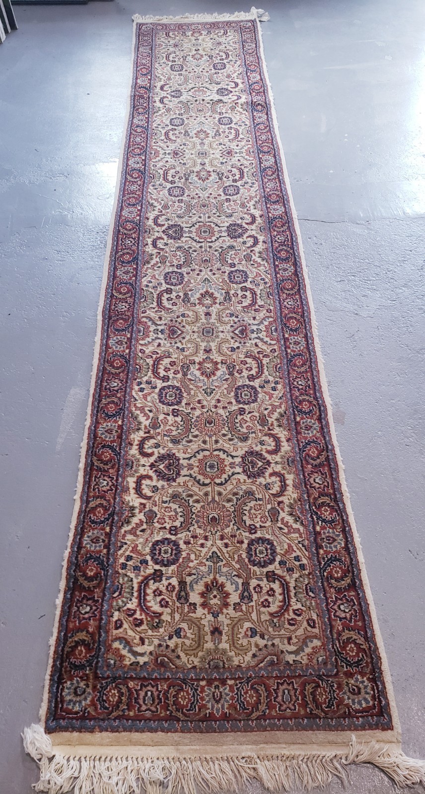 Indo Oriental Antique Runner Rug 2.5x12.5 Ft Hand Knotted Wool gallery