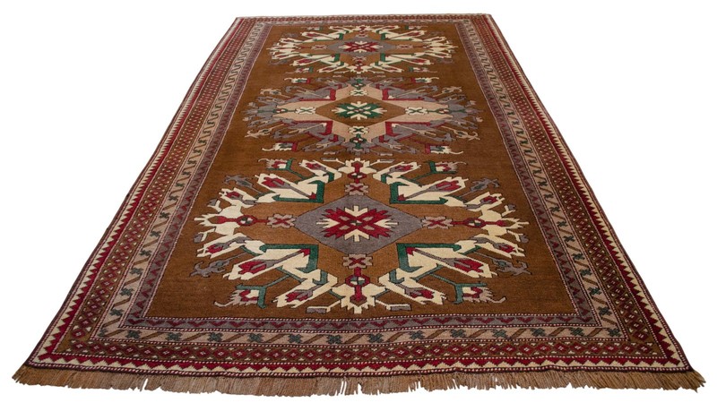 NOS 1960s 6'x10'2" Hand-Woven Turkish Anatolian Tribal Wool Rug | Unused Vintage gallery