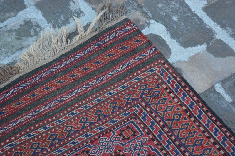 AFGHAN HANDMADE VINTAGE QALAINO KILAM, TRIBAL KILAM , SIZE :250X149 CM gallery
