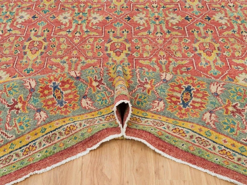 14'x16'5" Fire Brick Red, Sheared Low, 100% Wool, Hand Knotted, Oushak Rug gallery