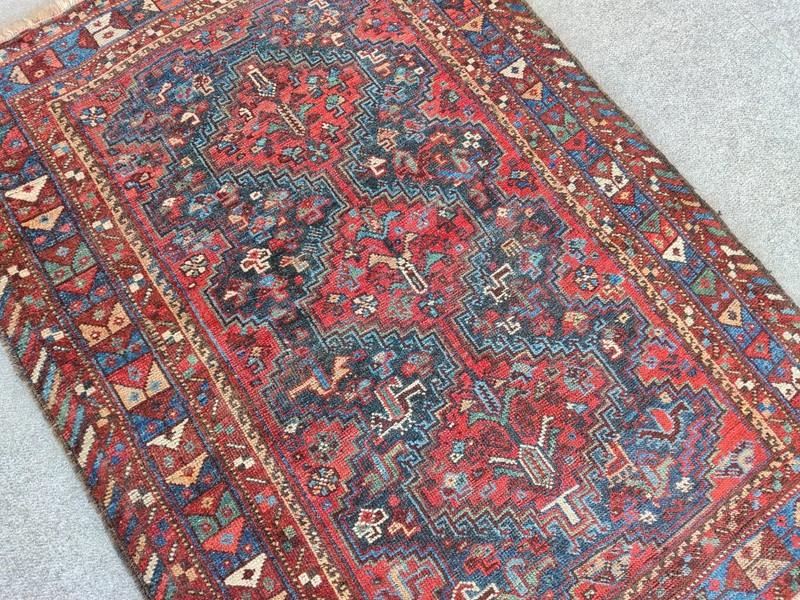 Rare Antique rug 3x5, Heriz rug 3x5 vintage, Turkish rug 3x5, Oriental rug wool gallery