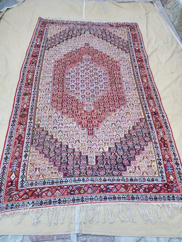 245 X 150 CM Stunning Super Fine Quality Senneh Knots Oriental F;at Weave Kilim gallery