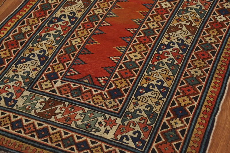 Russian Hand-made Rug Pre-1900 Antique Wool Handmade Kazak Vegetable Dye Rug 4x8 gallery