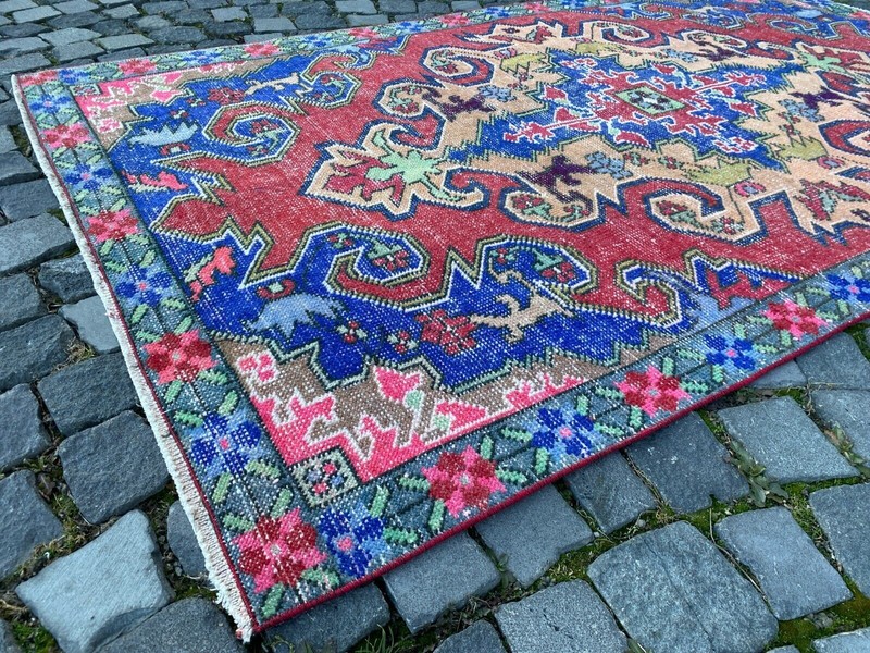 Turkish vintage rug, Carpet, Area rug, Vintage rug, Turkish rug 4,2 x 7,2 ft gallery