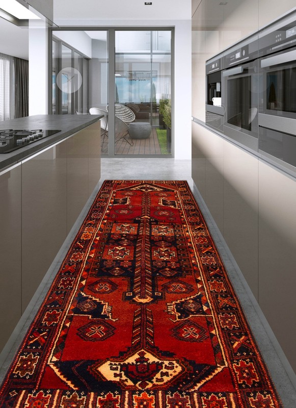 4'1" x 10'0" Vintage Hand-knotted Runner Rug Traditional Oriental Wool Carpet gallery