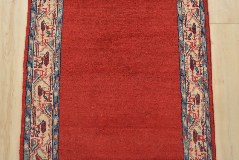 Vintage Oriental Runner 2’6” x 13’1” Red Wool Traditional Hand-Knotted Area Rug gallery