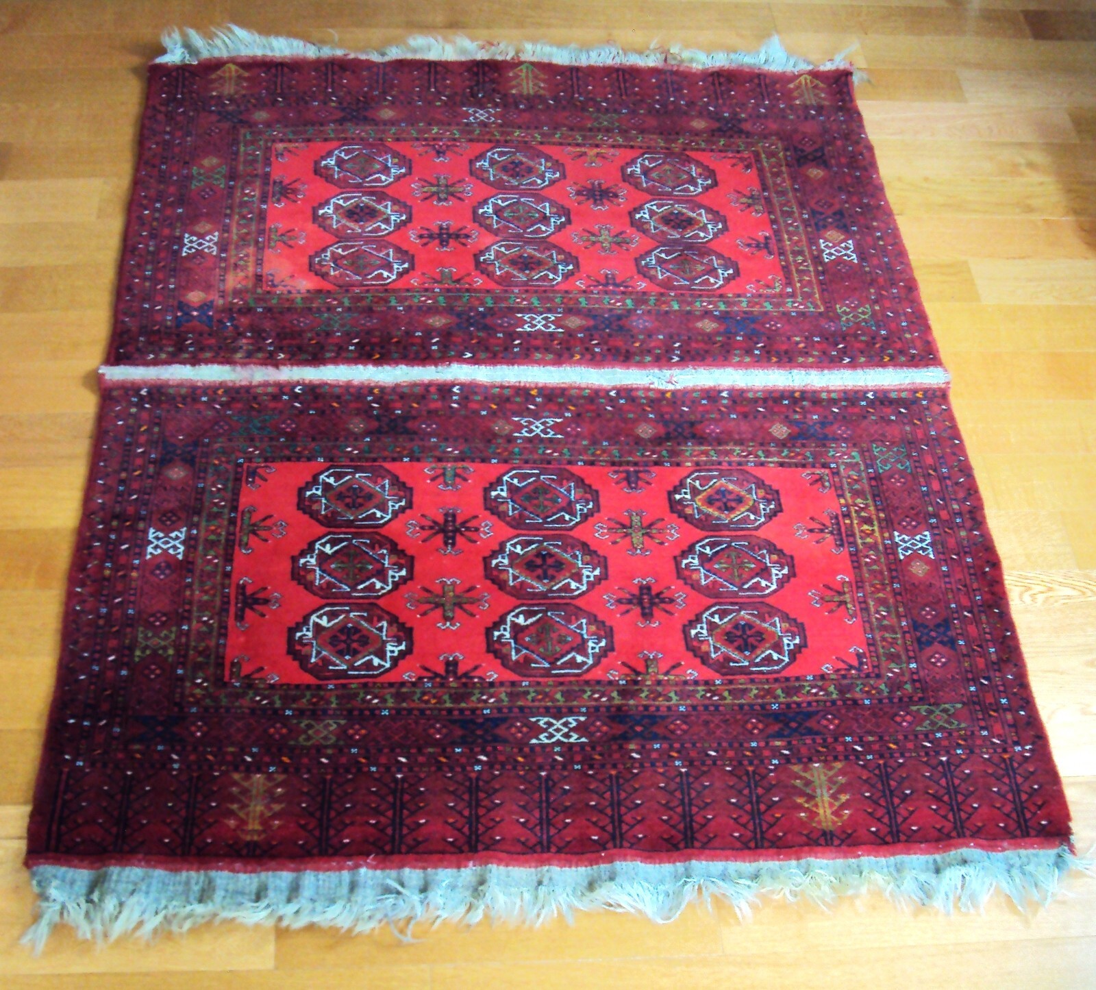 6.5FT ANTIQUE RARE DOUBLE TURKOMAN BUKHARA Bokhara Tekke HANDMADE RUG Carpet!! gallery