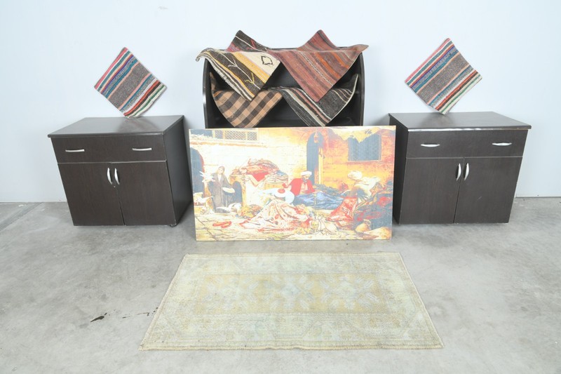 handmade vintage turkish rug 3x4 muted oriental oushak small rugs carpet 952 gallery