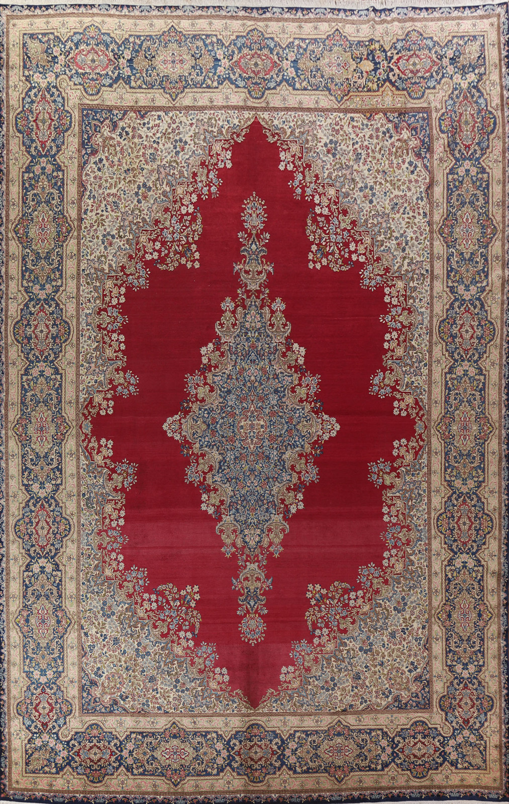 Hand-Knotted Red Floral Wool Carpet Traditional Oversize Large Rug 12x16 Ft gallery