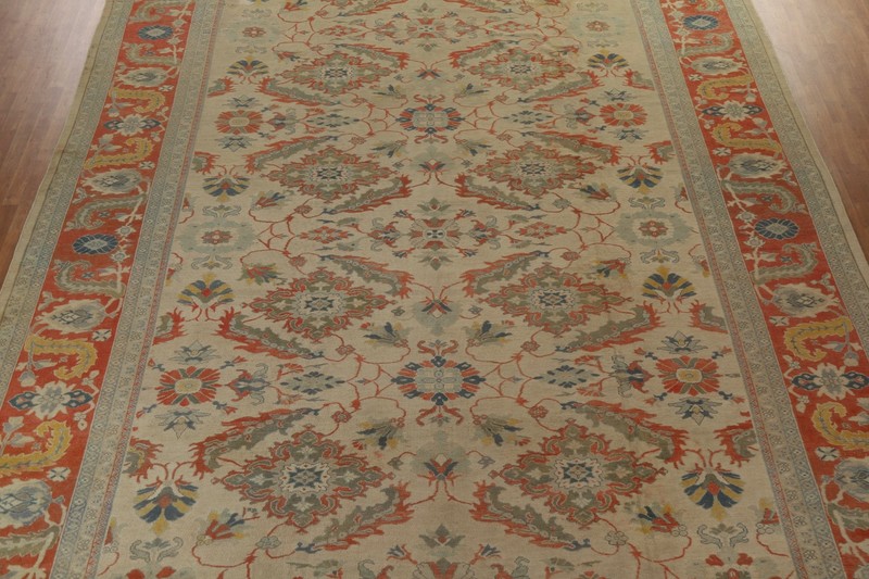 Clearance Antique Ivory Sultanabad 14x20 Area Rug Palace Size Hand-knotted Wool gallery