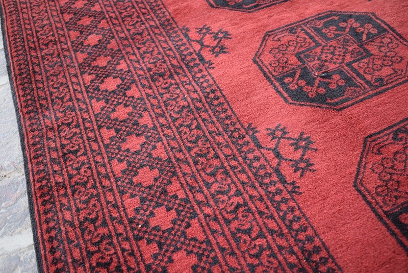 Afghan Antique Ersari Rug 7x9 ft Hand Knotted Wool Vintage Oriental Turkmen Rug gallery