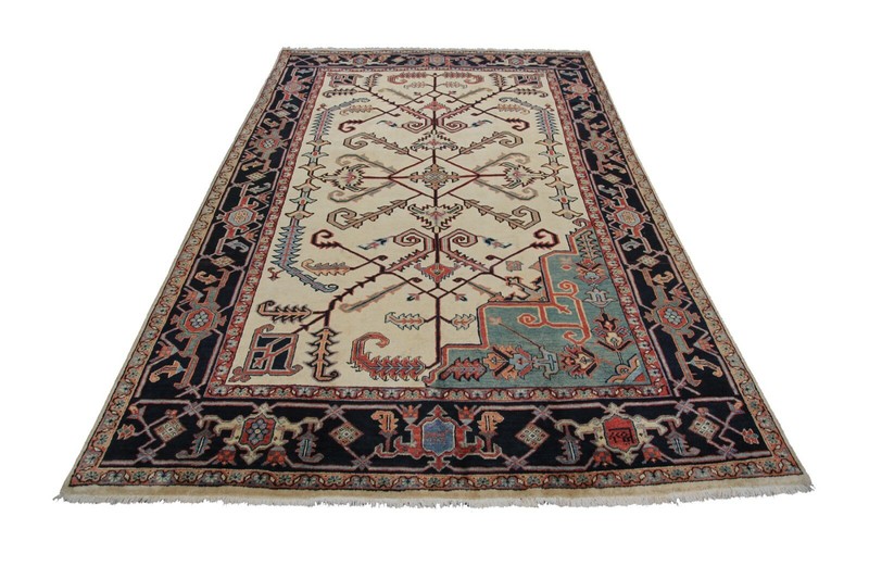 8x12 Rare Vintage Handmade Traditional Oriental Area Rug Sampler Design Ivory gallery
