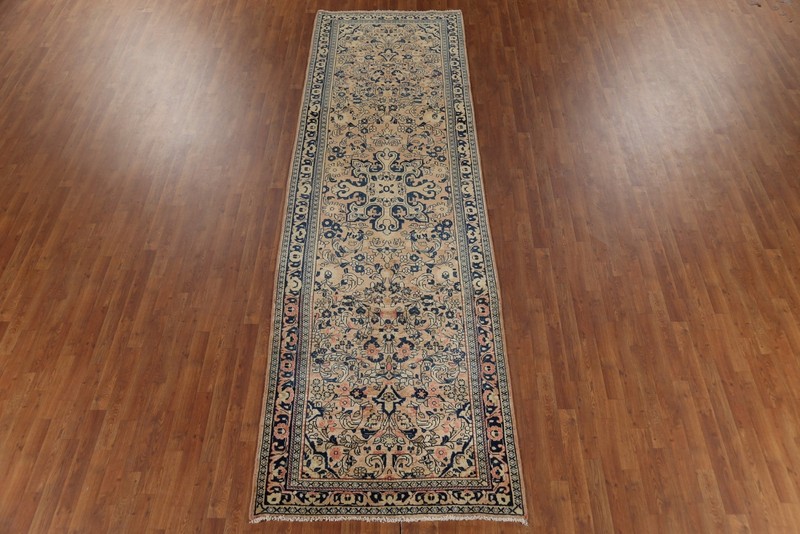 Vintage Muted Floral Sarook Traditional Runner Rug 4x13 Hand-knotted Wool Carpet gallery