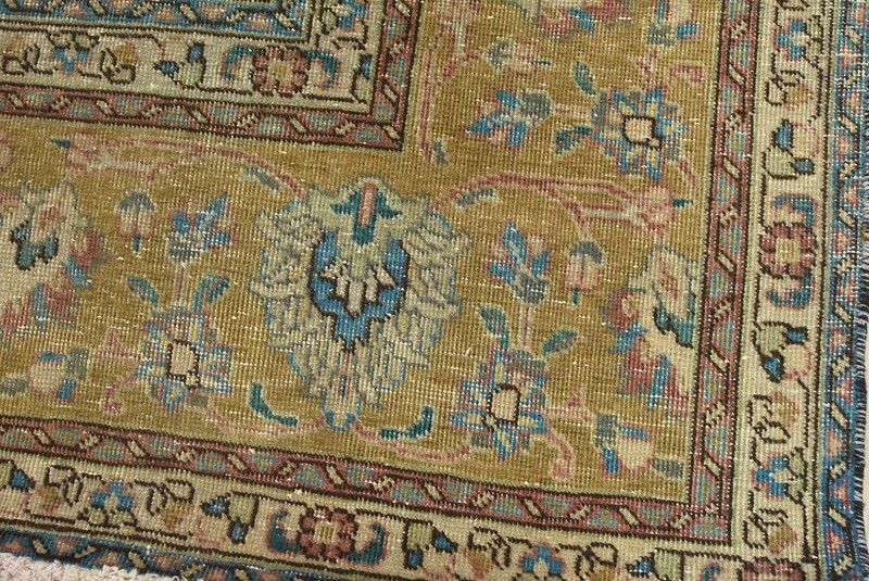 Tabrizi Rug 8'6'' x 11'5'' Red Wool Vintage Distressed Hand-Knotted Carpet gallery