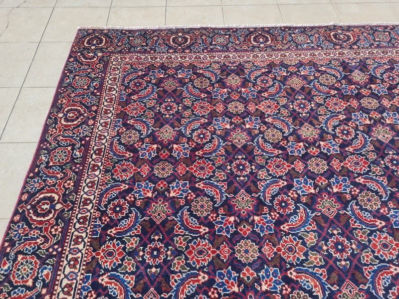 Amazing Hand Knotted Vintage Tribal Tabreez Wool Area Rug 15 x 9 gallery