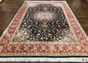 Marvelous Oriental Rug 7x10 Super Fine 50 Raj 300+ KPSI Black Rust Red Floral gallery
