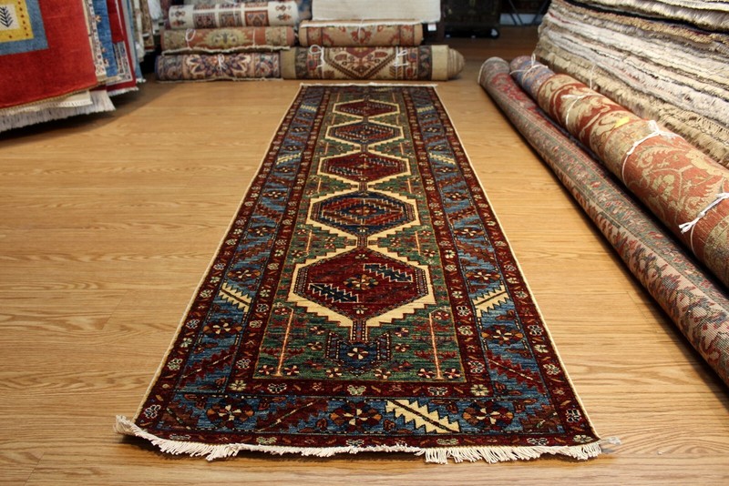 10' ft. TOP QUALITY HANDMADE HALL RUNNER JEWEL COLORS VEGETABLE DYES WOOL RUG gallery