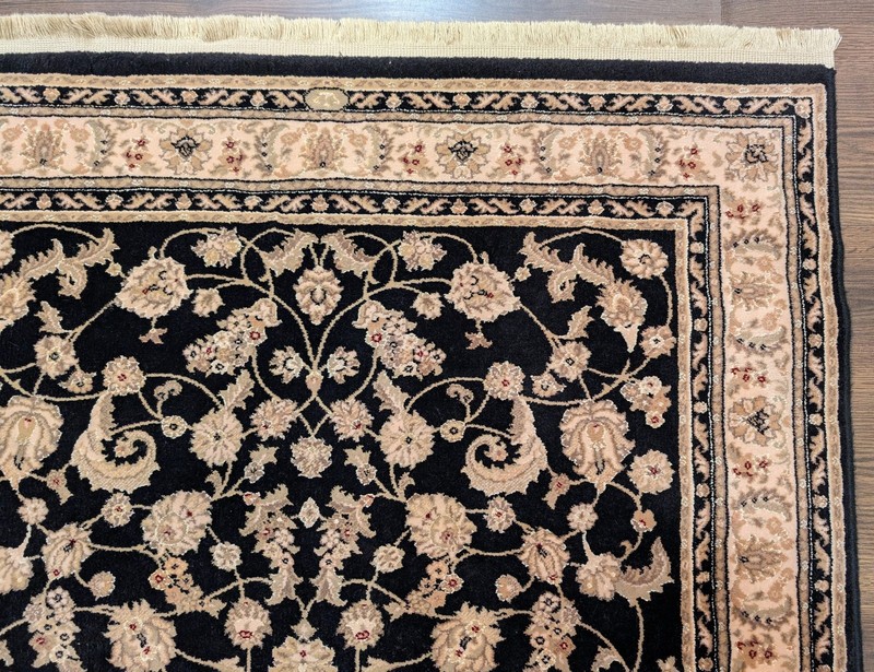 4x6 Karastan Per'sian Renaissance Rug, Black, Wool & Silk, Floral Allover gallery