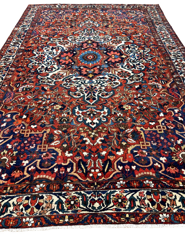 11x16 Vintage Bakhtiari Oriental Handwoven Wool Rug Antique Knotted Tribal Rust gallery