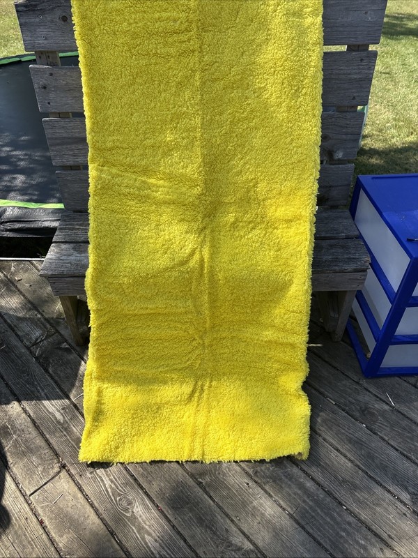 Vintage Jcpenney MCM Shag Rug 5 Feet By 9 Feet Neon Yellow New In Bag Beautiful gallery