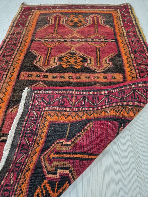 Antique Rug Pillow, Anatolian Small Carpet, Hand Woven Rug, Handmade, Wool Rug gallery
