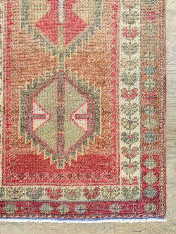 Turkish Oushak Runner – Vintage Wool Handmade Long – 2.11x11.9 ft Hallway Rug gallery
