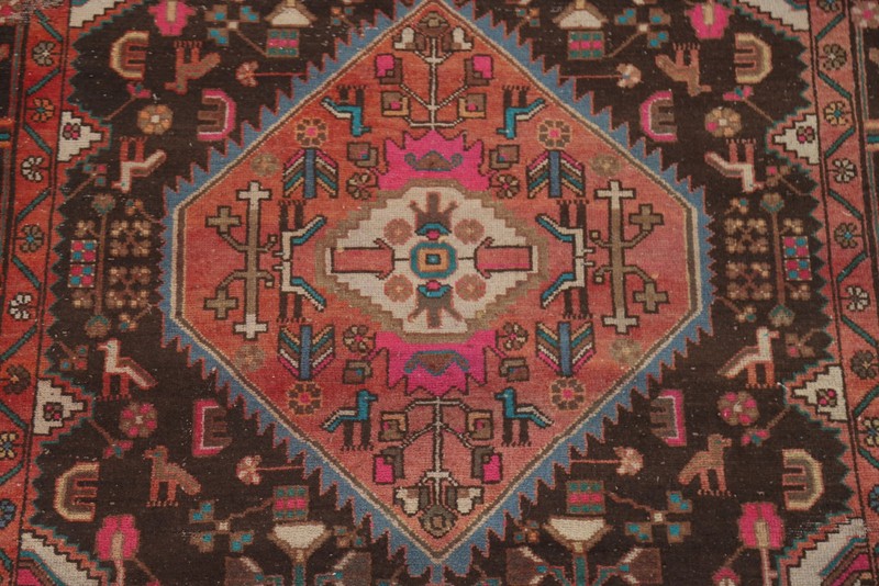 Handmade Vintage Wool Carpet Brown Tribal Area Rug 5x10 Ft Hallway Oriental Rug gallery