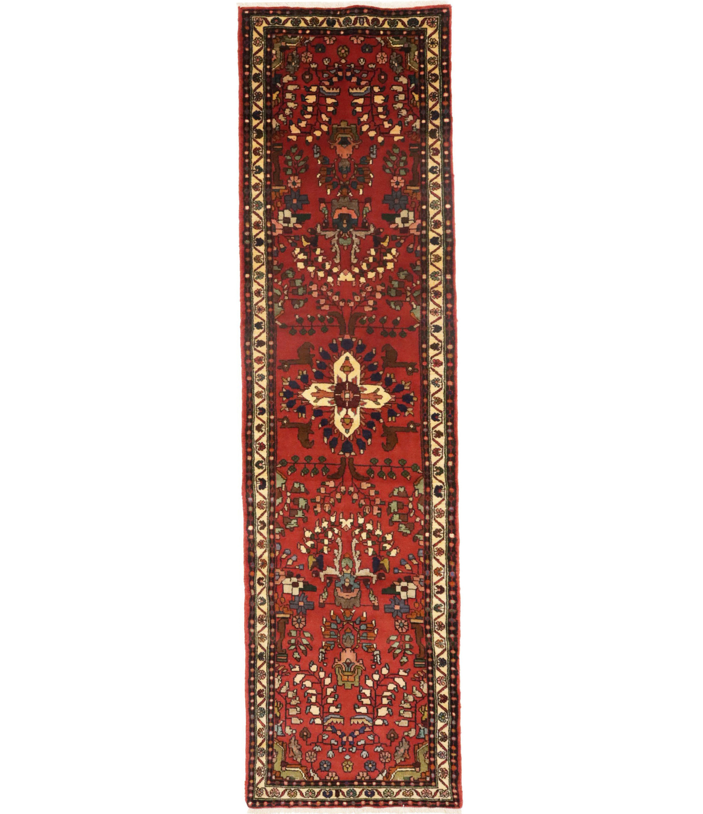 Handmade Vintage Oriental Runner Rug Red Floral Design Kitchen Carpet 2'5X9'7 ft gallery