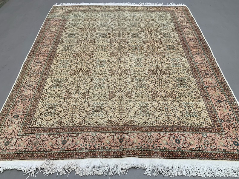 Vintage Square Turkish Rug 245x200 cm, Tribal Wool Carpet Large gallery
