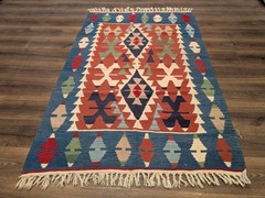Romanian Kilim Rug 4×6, Geometric