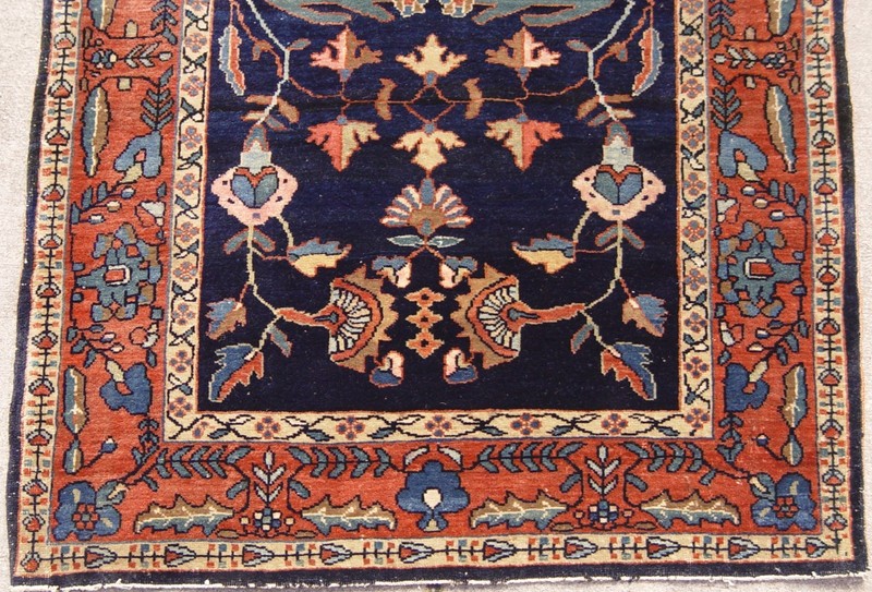 EXCELLENT ANTIQUE SAROUKK NAVY HAND KNOTTED WOOL ORIENTAL RUG RARE 2' x 3' gallery