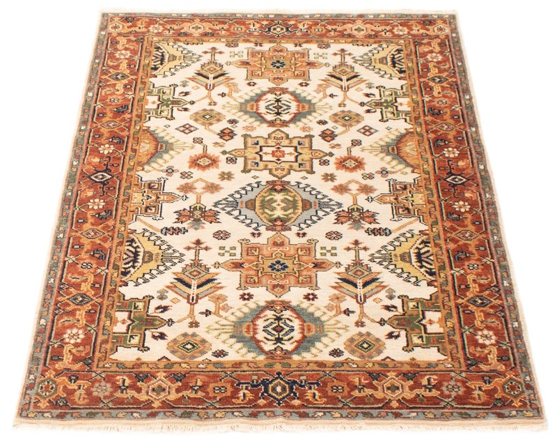 Vintage Hand-Knotted Carpet 4'0" x 5'11" Traditional Oriental Wool Area Rug gallery
